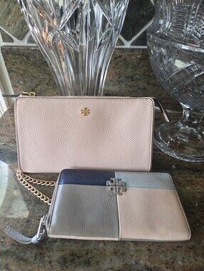Tory Burch Pink Crossbody Bag With Colorblock Leather Wallet